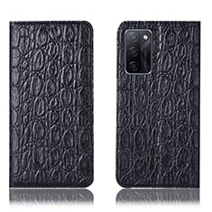 Coque Portefeuille Livre Cuir Etui Clapet H16P pour Oppo A55S 5G Noir