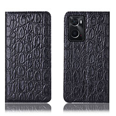 Coque Portefeuille Livre Cuir Etui Clapet H16P pour Oppo A76 Noir