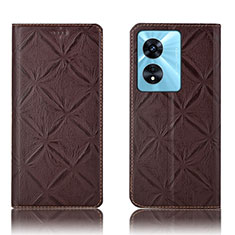 Coque Portefeuille Livre Cuir Etui Clapet H16P pour Oppo A78 4G Marron