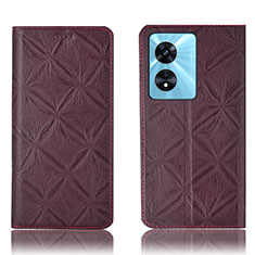 Coque Portefeuille Livre Cuir Etui Clapet H16P pour Oppo A78 4G Rouge