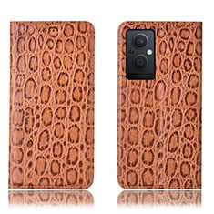 Coque Portefeuille Livre Cuir Etui Clapet H16P pour Oppo F21s Pro 5G Brun Clair