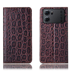 Coque Portefeuille Livre Cuir Etui Clapet H16P pour Oppo K10 5G Marron