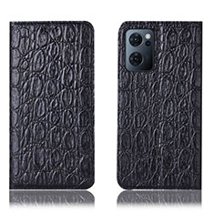 Coque Portefeuille Livre Cuir Etui Clapet H16P pour Oppo Reno7 5G Noir