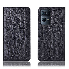 Coque Portefeuille Livre Cuir Etui Clapet H16P pour Oppo Reno7 Pro 5G Noir