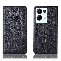 Coque Portefeuille Livre Cuir Etui Clapet H16P pour Oppo Reno8 Pro+ Plus 5G Noir