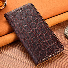 Coque Portefeuille Livre Cuir Etui Clapet H16P pour Realme 8 4G Marron