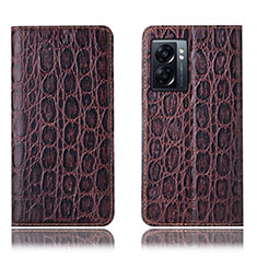 Coque Portefeuille Livre Cuir Etui Clapet H16P pour Realme Q5i 5G Marron