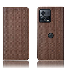 Coque Portefeuille Livre Cuir Etui Clapet H17P pour Motorola Moto Edge 30 Fusion 5G Marron