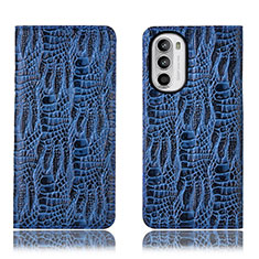 Coque Portefeuille Livre Cuir Etui Clapet H17P pour Motorola Moto G71s 5G Bleu