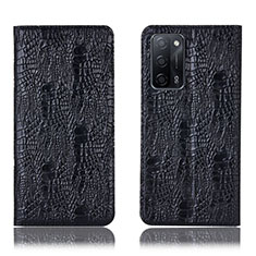 Coque Portefeuille Livre Cuir Etui Clapet H17P pour Oppo A55 5G Noir