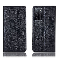 Coque Portefeuille Livre Cuir Etui Clapet H17P pour Oppo A55S 5G Noir