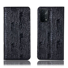 Coque Portefeuille Livre Cuir Etui Clapet H17P pour Oppo A74 5G Noir