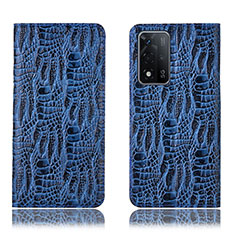 Coque Portefeuille Livre Cuir Etui Clapet H17P pour Oppo A93s 5G Bleu