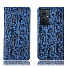 Coque Portefeuille Livre Cuir Etui Clapet H17P pour Oppo A96 5G Bleu