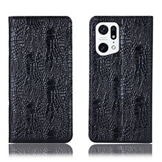 Coque Portefeuille Livre Cuir Etui Clapet H17P pour Oppo Find X5 Pro 5G Noir