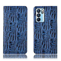 Coque Portefeuille Livre Cuir Etui Clapet H17P pour Oppo Reno6 5G Bleu