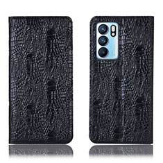 Coque Portefeuille Livre Cuir Etui Clapet H17P pour Oppo Reno6 5G Noir