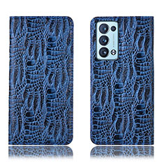 Coque Portefeuille Livre Cuir Etui Clapet H17P pour Oppo Reno6 Pro 5G Bleu