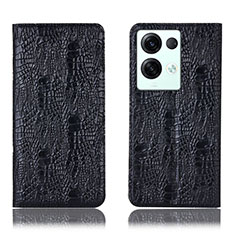 Coque Portefeuille Livre Cuir Etui Clapet H17P pour Oppo Reno8 Pro 5G Noir