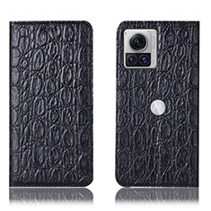 Coque Portefeuille Livre Cuir Etui Clapet H18P pour Motorola Moto Edge 30 Ultra 5G Noir