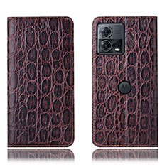 Coque Portefeuille Livre Cuir Etui Clapet H18P pour Motorola Moto Edge S30 Pro 5G Marron