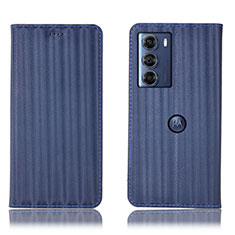 Coque Portefeuille Livre Cuir Etui Clapet H18P pour Motorola Moto G200 5G Bleu