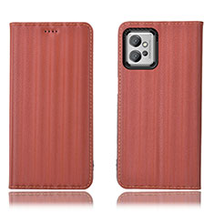 Coque Portefeuille Livre Cuir Etui Clapet H18P pour Motorola Moto G32 Marron