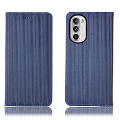 Coque Portefeuille Livre Cuir Etui Clapet H18P pour Motorola MOTO G52 Bleu