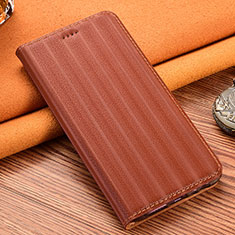 Coque Portefeuille Livre Cuir Etui Clapet H18P pour Motorola Moto G60 Marron