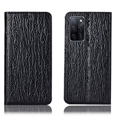 Coque Portefeuille Livre Cuir Etui Clapet H18P pour Oppo A55S 5G Noir