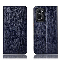 Coque Portefeuille Livre Cuir Etui Clapet H18P pour Oppo A76 Bleu