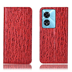 Coque Portefeuille Livre Cuir Etui Clapet H18P pour Oppo A98 5G Rouge