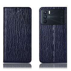 Coque Portefeuille Livre Cuir Etui Clapet H18P pour Oppo K9 Pro 5G Bleu