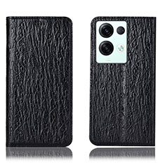 Coque Portefeuille Livre Cuir Etui Clapet H18P pour Oppo Reno8 Pro 5G Noir