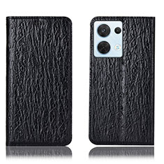 Coque Portefeuille Livre Cuir Etui Clapet H18P pour Oppo Reno9 5G Noir