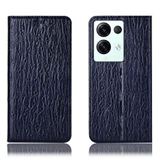 Coque Portefeuille Livre Cuir Etui Clapet H18P pour Oppo Reno9 Pro+ Plus 5G Bleu