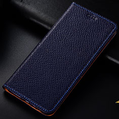 Coque Portefeuille Livre Cuir Etui Clapet H18P pour Samsung Galaxy Xcover 4 SM-G390F Bleu