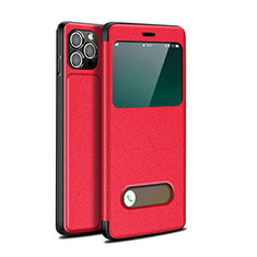 Coque Portefeuille Livre Cuir Etui Clapet H19 pour Apple iPhone 13 Pro Max Rouge