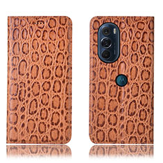 Coque Portefeuille Livre Cuir Etui Clapet H19P pour Motorola Moto Edge 30 Pro 5G Brun Clair