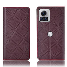 Coque Portefeuille Livre Cuir Etui Clapet H19P pour Motorola Moto Edge 30 Ultra 5G Vin Rouge