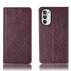 Coque Portefeuille Livre Cuir Etui Clapet H19P pour Motorola Moto G71s 5G Vin Rouge