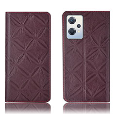 Coque Portefeuille Livre Cuir Etui Clapet H19P pour OnePlus Nord CE 2 Lite 5G Vin Rouge