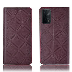 Coque Portefeuille Livre Cuir Etui Clapet H19P pour OnePlus Nord N200 5G Vin Rouge