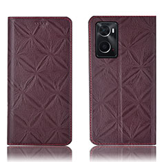 Coque Portefeuille Livre Cuir Etui Clapet H19P pour Oppo A36 Vin Rouge