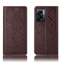 Coque Portefeuille Livre Cuir Etui Clapet H19P pour Oppo A56S 5G Marron