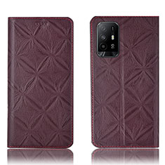 Coque Portefeuille Livre Cuir Etui Clapet H19P pour Oppo A94 5G Vin Rouge