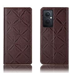 Coque Portefeuille Livre Cuir Etui Clapet H19P pour Oppo F21s Pro 5G Marron