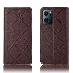 Coque Portefeuille Livre Cuir Etui Clapet H19P pour Oppo Find X5 Lite 5G Marron