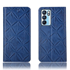 Coque Portefeuille Livre Cuir Etui Clapet H19P pour Oppo Reno6 5G Bleu