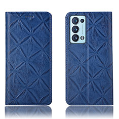 Coque Portefeuille Livre Cuir Etui Clapet H19P pour Oppo Reno6 Pro 5G Bleu